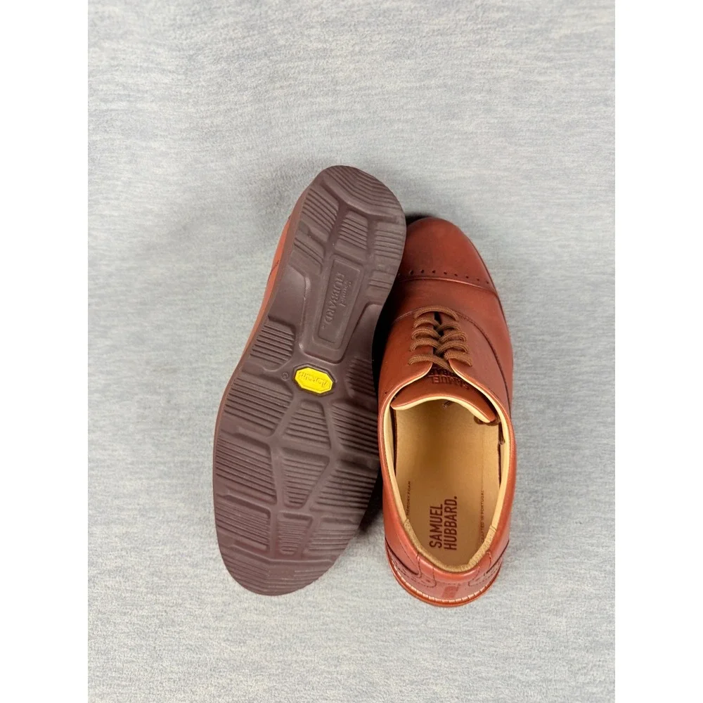 Samuel Hubbard Market Cap Tan Oxfords Mens 8.5 W Leather Casual Shoe Lightweight